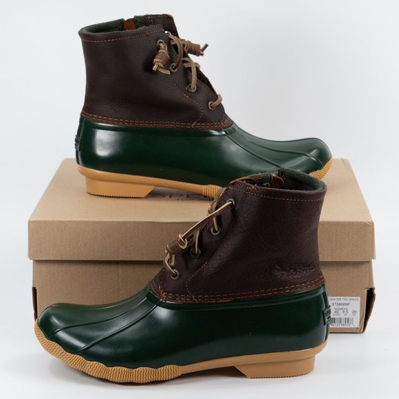 Sperry Women's Saltwater Duck Boot 'Tan Green' STS90998F Rain Boots size 6 - 11 - Picture 8 of 14